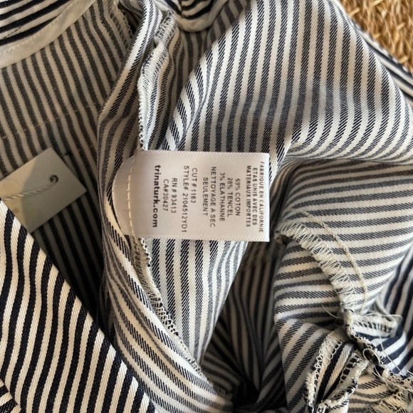 NWT Trina Turk Navy Blue and White Pants in Size 2 - Picture 8 of 11